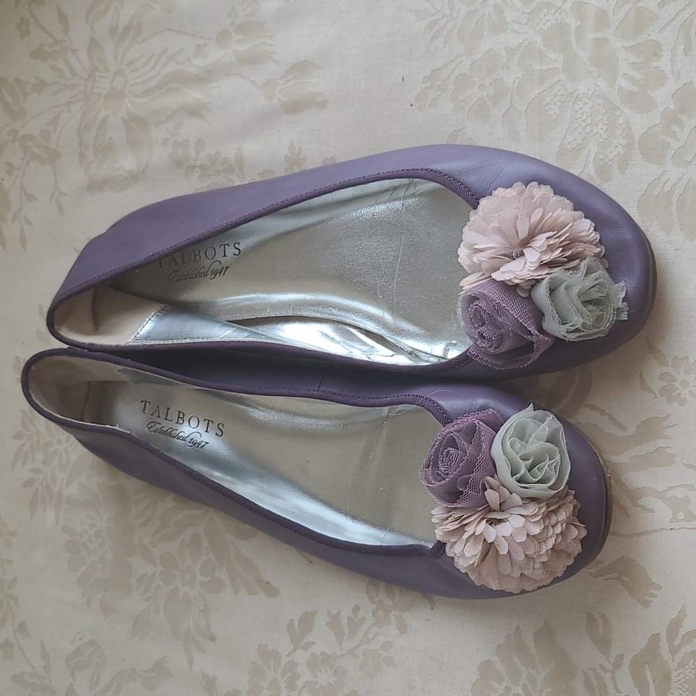 Purple Talbots Flats with Flowers - Picture 2 of 9